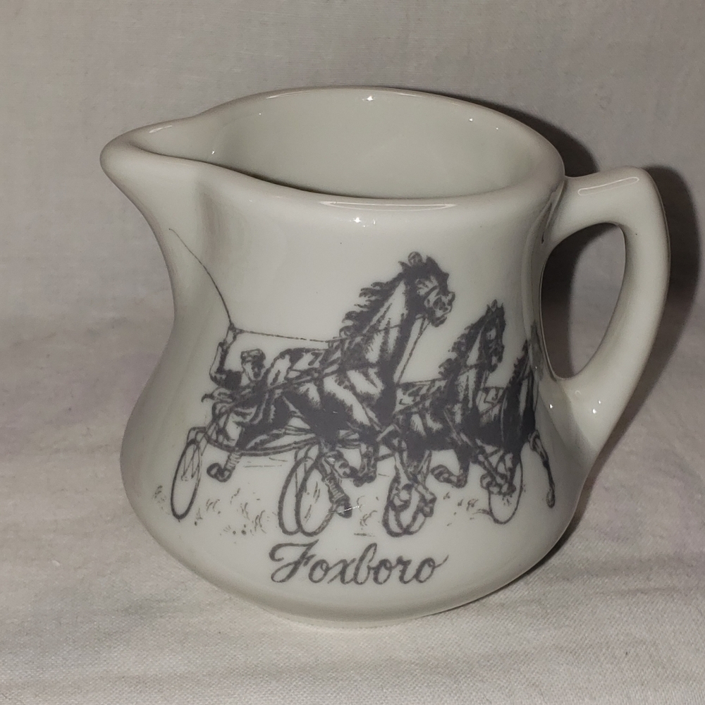 Vintage 1960 Foxboro Raceway Creamer From Jackson China, Falls Creek, PA
